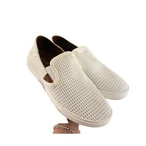 Olukai Pehuea Breathable Slip-On Shoes in Bright White sz 6.5